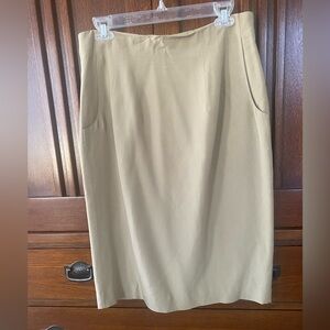 Vintage Chic Tan Pencil Skirt